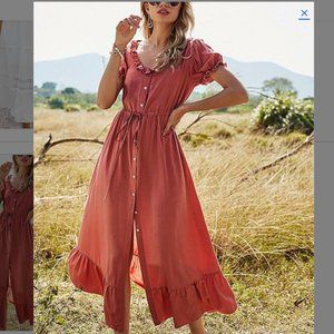 Dusty Pink Short Sleeved Maxi Dress, size large